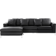 OSLO - Hoekbank - Zwart - Rechterzijde - 270 cm - Leer