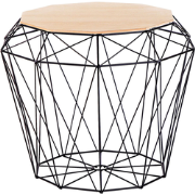 ELIDA - Bijzettafel - Zwart/ Lichte houtkleur - MDF