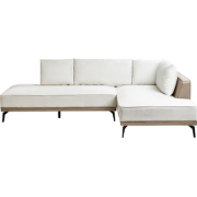 MYKEN - Modulaire bank - Gebroken wit - Links - Polyester/Kunstleer