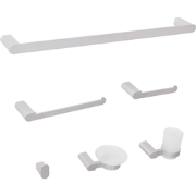 PARACAS - 6-delige badkamer hardware set - Zilver - Aluminium