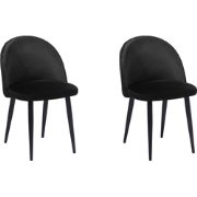 VISALIA - Eetkamerstoel - Zwart - Fluweel