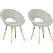 ROSLYN - Eetkamerstoel - Lichtgrijs - Polyester