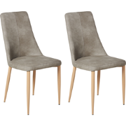 CLAYTON - Eetkamerstoel - Lichtgrijs - Kunstleer