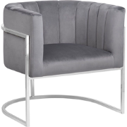 LARVIK - Fauteuil - Grijs - Fluweel