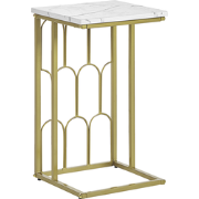 PANDALE - Bijzettafel - Wit - IJzer