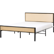 AVANTON  - Tweepersoonsbed - Zwart - 140 x 200 cm - PE rotan