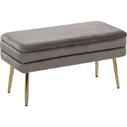 DURHAM - Hocker - Grijs - Fluweel