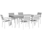 PERETA  - Tuinset voor 6 - Lichtgrijs - Polyester