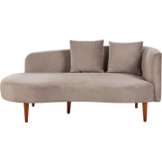 CHAUMONT - Chaise longue - Taupe - Rechterzijde -  Fluweel