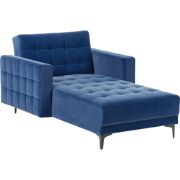 ABERDEEN - Chaise longue - Blauw - Fluweel