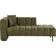 LANNILS - Chaise longue - Olijfgroen - Linkszijdig - Fluweel