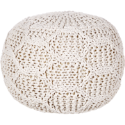 TRIMAN - Poef - Lichtbeige - 50 x 50 x 35 cm - Katoen