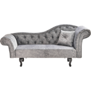 LATTES II - Chaise longue - Grijs - Rechterzijde - Fluweel