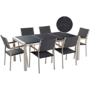 GROSSETO  - Tuinset voor 6 stoelen - Zwart - Graniet