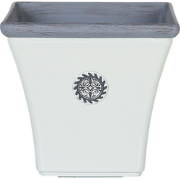 ELATEIA - Plantenbak - Wit - 32 cm - Klei-vezelmengsel