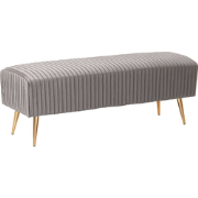 PATERSON - Hocker - Lichtgrijs - Fluweel