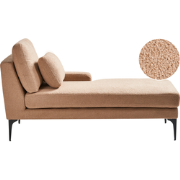 EWRON - Chaise longue - Zandbeige - Linkszijdig - Bouclé