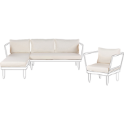 CREMONA - Tuinkussen hoezen set - Gebroken wit - Polyester