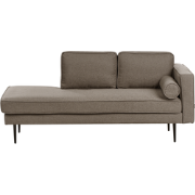 MIRAMAS - Chaise longue - Bruin - Rechterzijde - Polyester