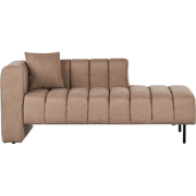 LANNILS - Chaise longue - Lichtbruin - Linkszijdig - Polyester