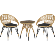 PELLARO - Bistroset voor 2 - Natuurlijk - PE rotan