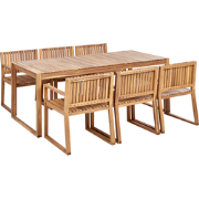 SASSARI II - Tuinset voor 6 - Lichtbruin - Gecertificeerd acaciahout