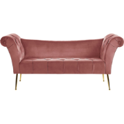 NANTILLY - Chaise longue - Roze - Symmetrisch - Fluweel