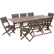 CESANA  - Tuinset voor 8 - Donkerbruin - Acaciahout