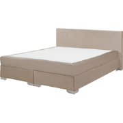 CONSUL - Boxspring - Lichtbeige - 160 x 200 cm - Fluweel