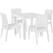 FOSSANO  - Tuinset voor 4 - Wit - Synthetisch materiaal