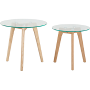 MISSOURI  - Salontafel set - Lichte houtkleur - Glas