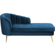 ALLIER - Chaise longue - Marineblauw - Linkerzijde - Fluweel