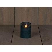 B.o.t. kaars wax rustiek bewegende vlam 7.5x10cm antiek groen 3xaaa/ti...