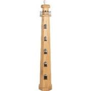 Clayre & Eef Vloerlamp Vuurtoren Bruin Hout