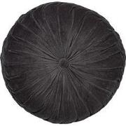 Dutch Decor KAJA - sierkussen Ø40 cm - rond - velvet - Charcoal Gray -...