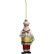 Clayre & Eef Kersthanger Kerstman Wit Rood Glas
