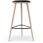 Finn houten barkruk whitewash met zitkussen - 63 cm