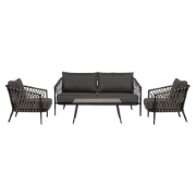 Christel 4 delige tuin loungeset donkergrijs