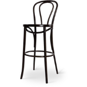Vienna Thonet No. 18 houten barkruk zwart gebeitst - 75 cm