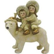 Clayre & Eef Beeld Kinderen Beige Goudkleurig Polyresin