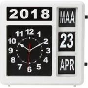 Wandklok met flipover kalender 31 x 31 cm nederlands