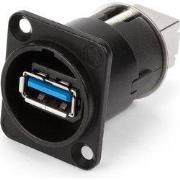 Neutrik omkeerbare usb 3.0-adapter (type usb a en usb b) vernikkelde b...