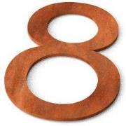 Nummer 8 Model: Huisnummer Corten