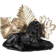 Clayre & Eef Beeld Leeuw Zwart Goudkleurig Polyresin
