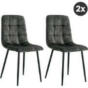 2x Eetkamerstoel Yerevan - Velvet Donkergroen