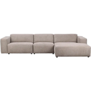 Willard gestoffeerde 4-zits hoekbank beige - rechts - 312 cm