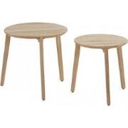Gabor Set of 2 Coffee tafels Teak dia. 45 & dia. 55 cm