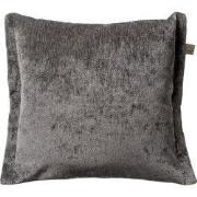 LEWIS - Kussenhoes 45x45 cm - fluweel - met sierrand - Charcoal Gray -...