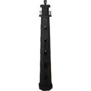 Clayre & Eef Vloerlamp Vuurtoren Zwart Hout