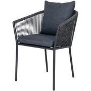 Mexx aluminium tuinstoel donkergrijs - met armleuning en kussen